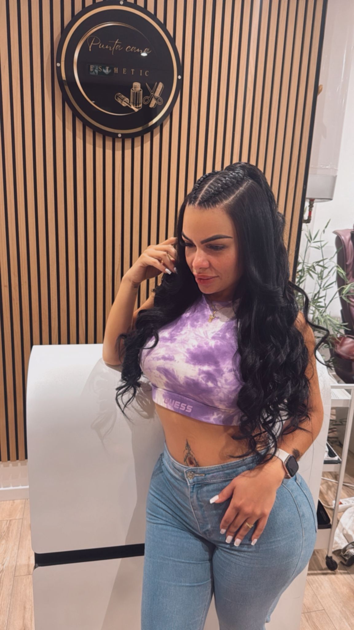 tissage ouvert avec coiffure