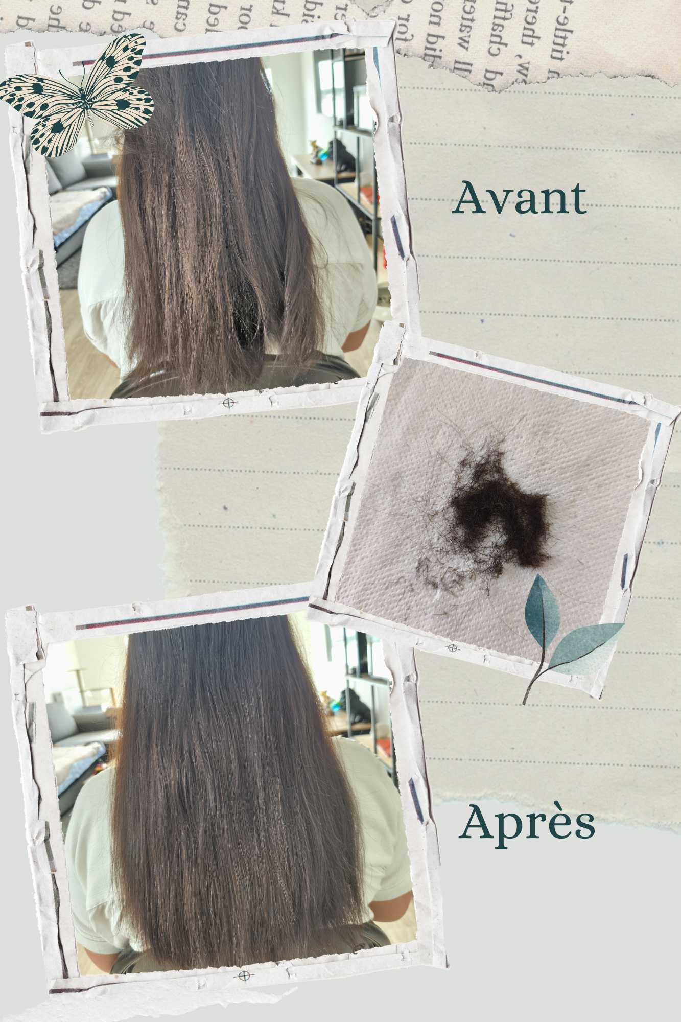 Coupe fourche, qui prend soin d'enlever toutes vos petites fourches pour laisser place à la pouce correctement de vos cheveux.. sans toucher à vos longueurs 👍😊